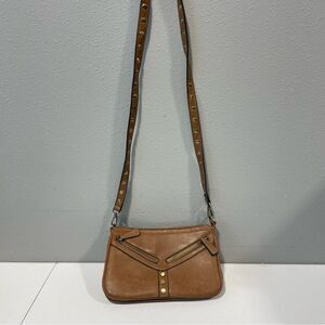 Antik Kraft Boho Caramel Vegan Leather Shoulder Bag Purse Tote Lined Soft